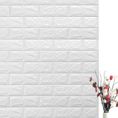 10pcs 3D Tile Brick Wall Sticker Self-adhesive Waterproof Foam Panel Wallpaper 